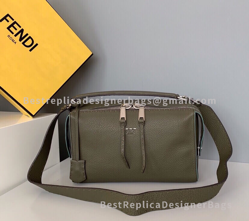Fendi Mini Green Leather Boston Bag 8762